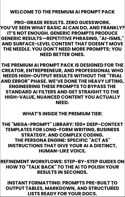 AI Prompt Pack - Premium Edition